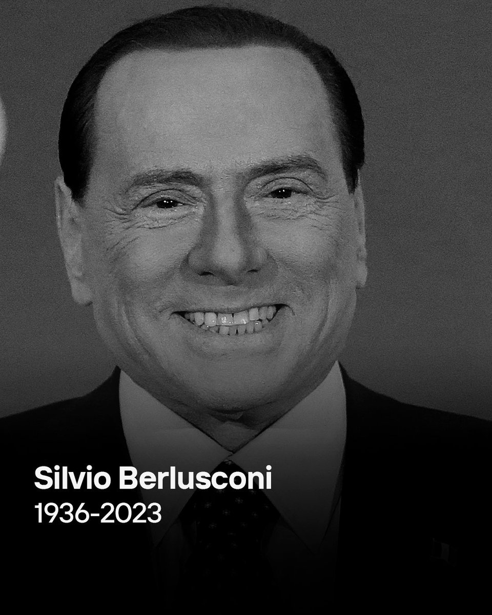 todonoticias's tweet photo. 🔴MURIÓ SILVIO BERLUSCONI 

“Il Cavaliere” tenía 86 años y fue un personaje central de la vida política italiana. Ocupó el cargo de primer ministro entre 1994-1995, 2001-2006, 2008-2011 y de eurodiputado entre 1999-2001. También fue senador.
Construyó su carrera política gracias a su éxito como empresario y presidente del Milán AC.

https://t.co/cEGfaFbwc6