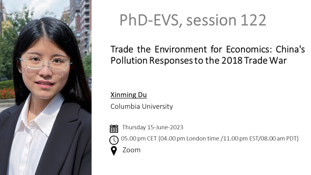 PhdEvs's tweet photo. Join us this Thursday for @xinmingd 's presentation on the #effect of the 2018 China-U.S. trade war on air #pollution in China!  

Register to receive the zoom link🗓:  
https://t.co/SySqajASox

#EconTwitter #AppliedMicro #Environmental_Econ  #phdlife https://t.co/Q18WwiSeIN