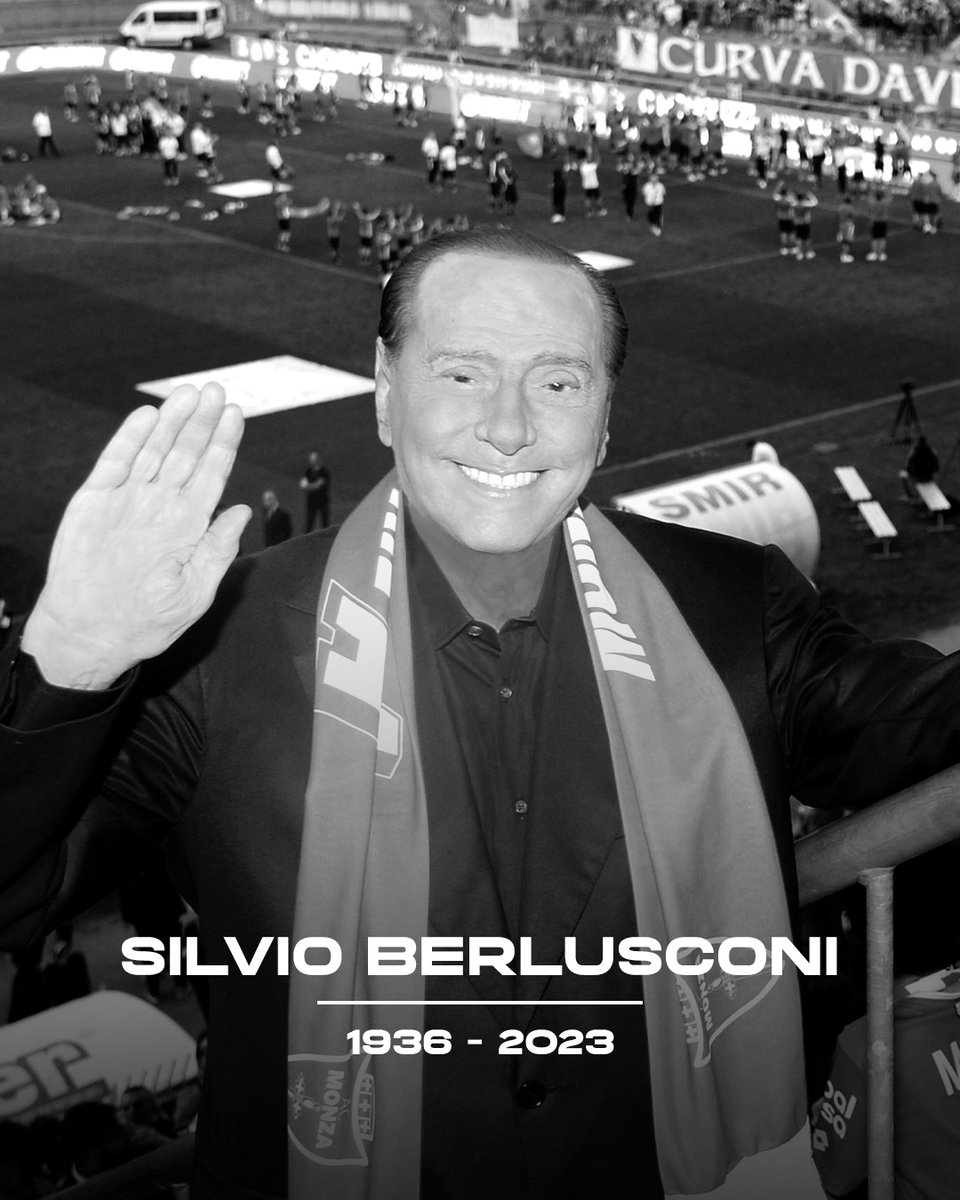 Adriano Galliani e tutto AC Monza piangono affranti la scomparsa di Silvio Berlusconi: “Un vuoto che non potrà mai essere colmato, per sempre con noi. Grazie di tutto Presidente”.