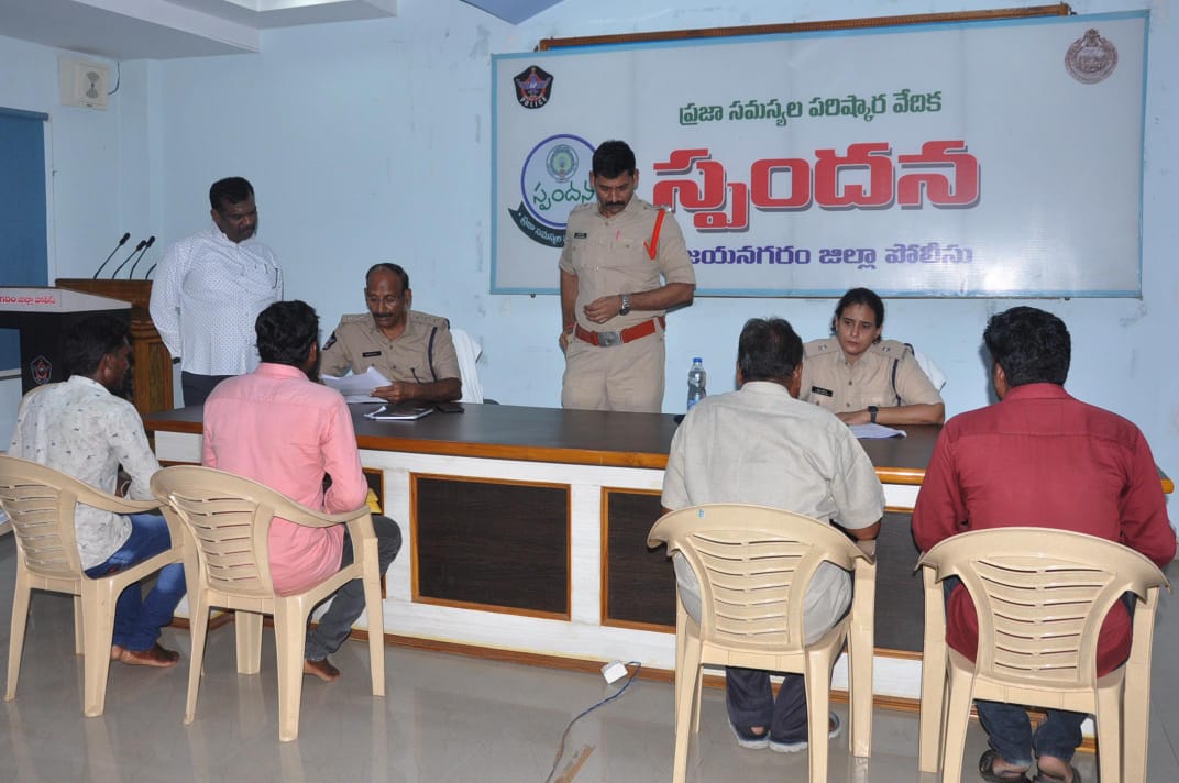 As per instructions of Mrs. M. Deepika, IPS, @SpVzm garu, Mrs. Asma Farheen, Addl. SP, VZM held #spandana at DPO, VZM on 12-06-2023 to #redress the #grievances of general #public as per #law. Sri R. Srinivasa Rao, DSP, SC & ST Cell also assisted in #resolving the #grievances.