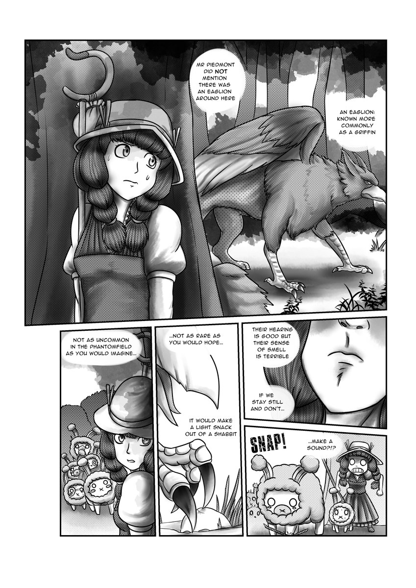 EdRohkovaWelch's tweet photo. Back to work on the Shabbit adventure - I wasn't hiding I swear #phantomfield #shabbit #griffon #manga https://t.co/trx458nXmy