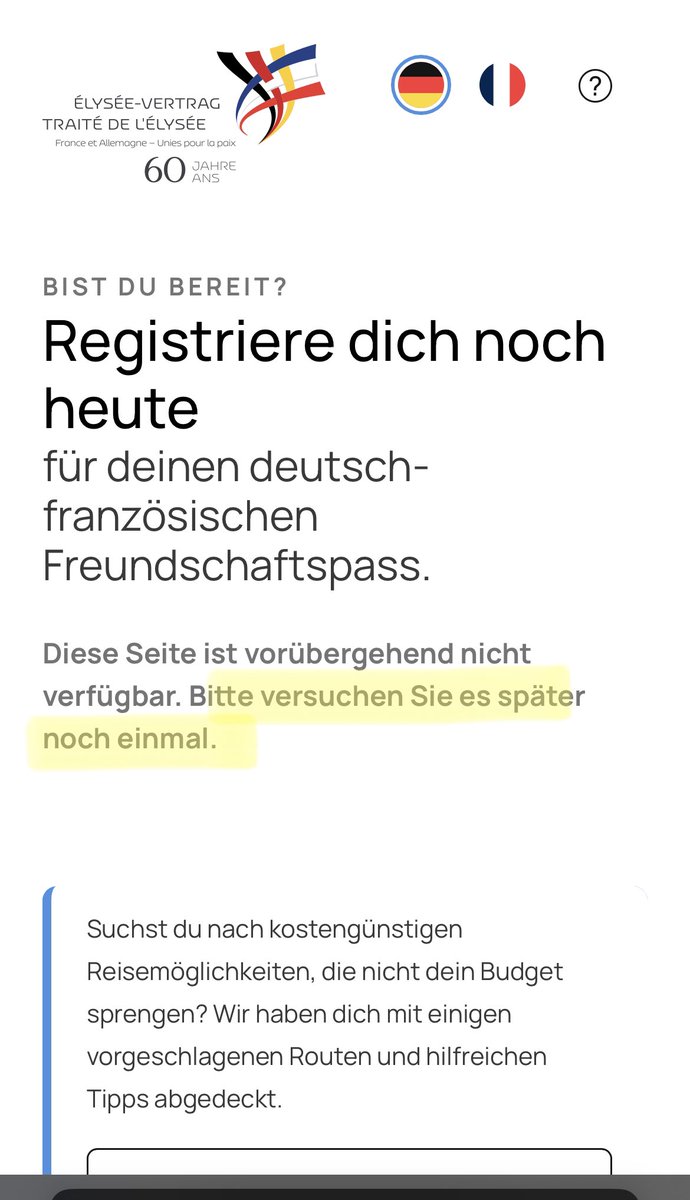 Geiler Tipp bei einem First Come, First Serve Angebot 🤦🤦🤦 #freundschaftspass @bmdv <a href="/Wissing/">Volker Wissing</a>
