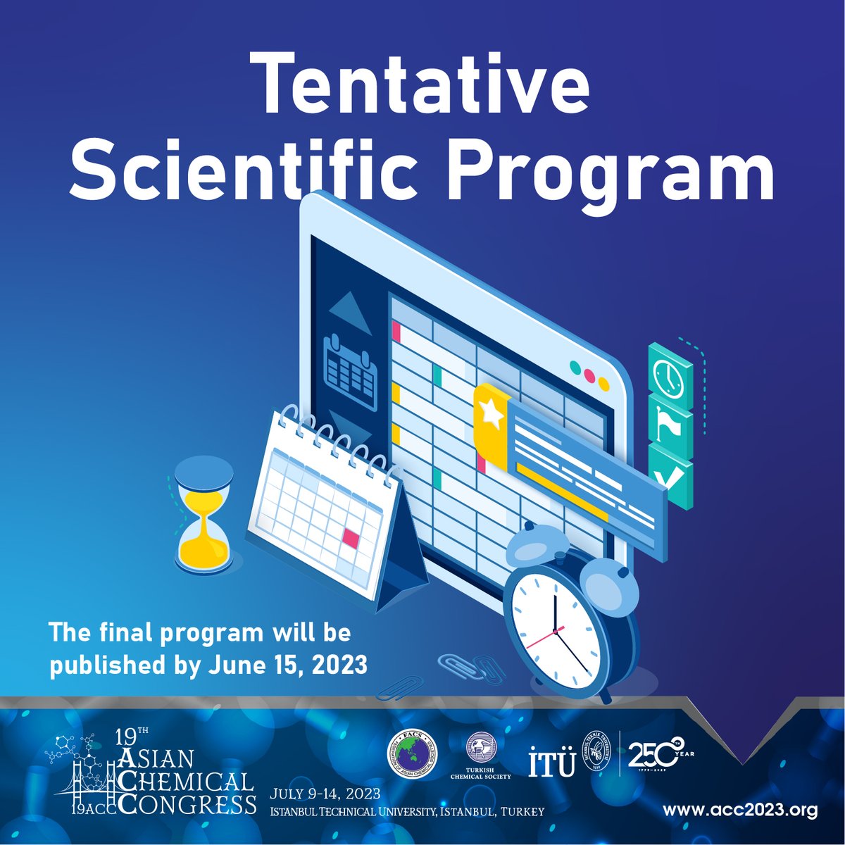 HAVE YOU SEEN?
#ACC2023 The tentative Scientific Program has been published.
The final program will be announced by June 15, 2023. 
#chemistry #chemicalengineer #internationalcongress #chemicalengineering #worldcongress #internationalconference #internationalcongress