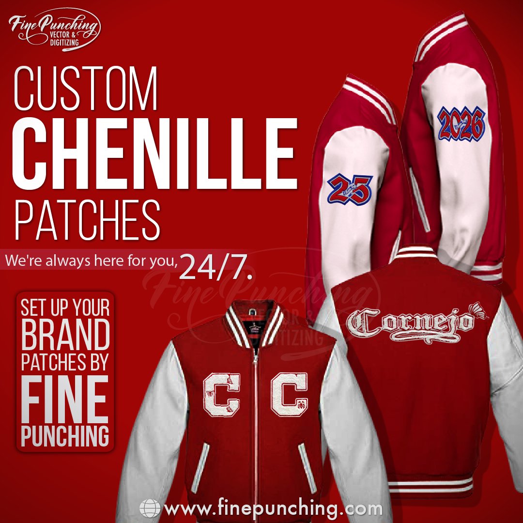 fine_punching's tweet image. Add a touch of charm with these stunning custom #chenillepatches.
Express your unique style with this C #chenillepatch.
Visit Us: finepunching.com
Reach Us: jamessalesfinepunching@gmail.com
Call Us: +1 716 406 4433
#finepunching #custompatch #MondayMotivaton