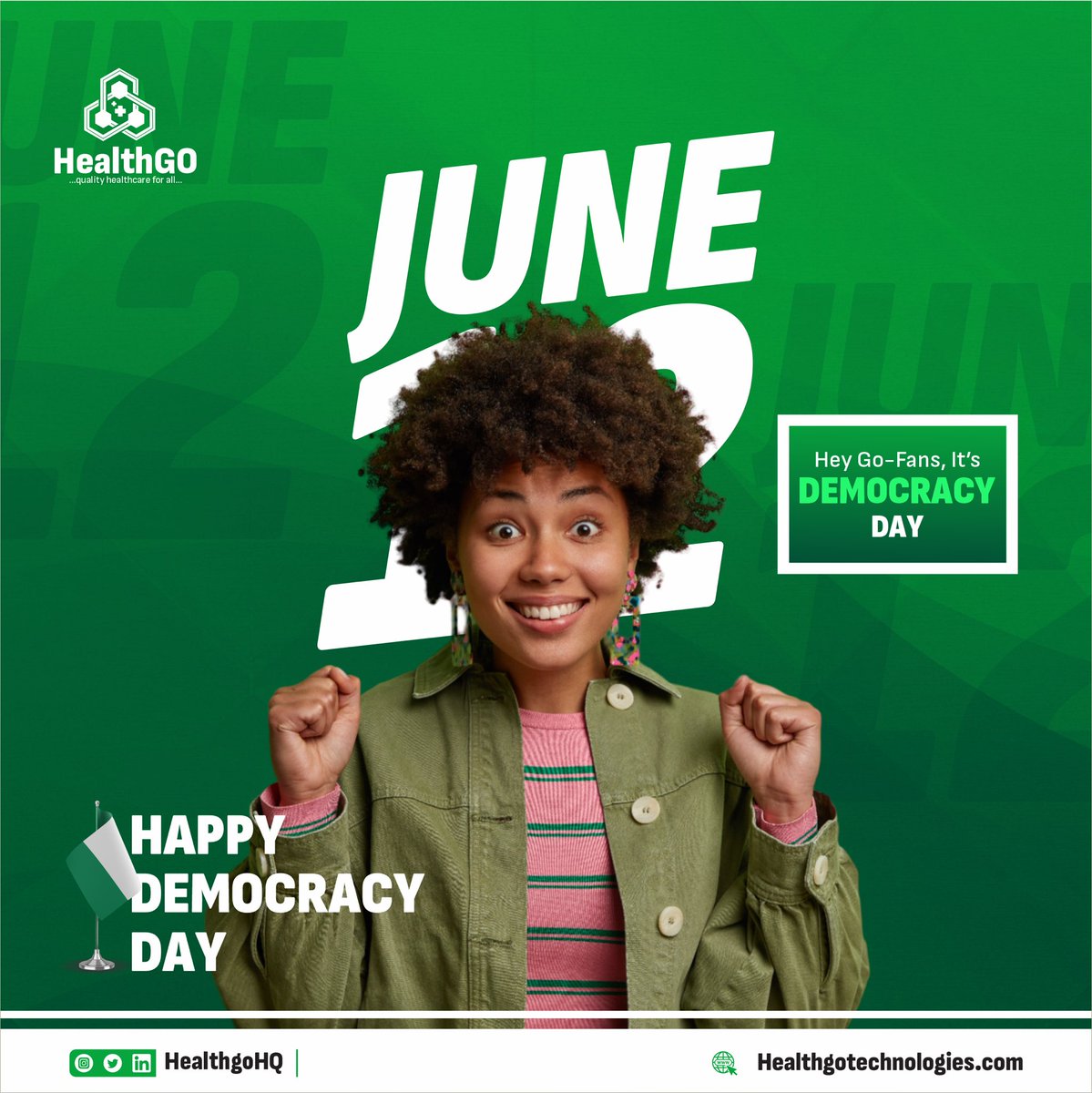 dgoflife's tweet photo. Join us as we celebrate #DemocracyDay2023 in our beloved country #Nigeria.

Healing the land bit by bit, we wish Nigerians a more #healthy #DemocracyDay.

#healthgo #healthcare #launchingsoon https://t.co/pcS92p2uJN