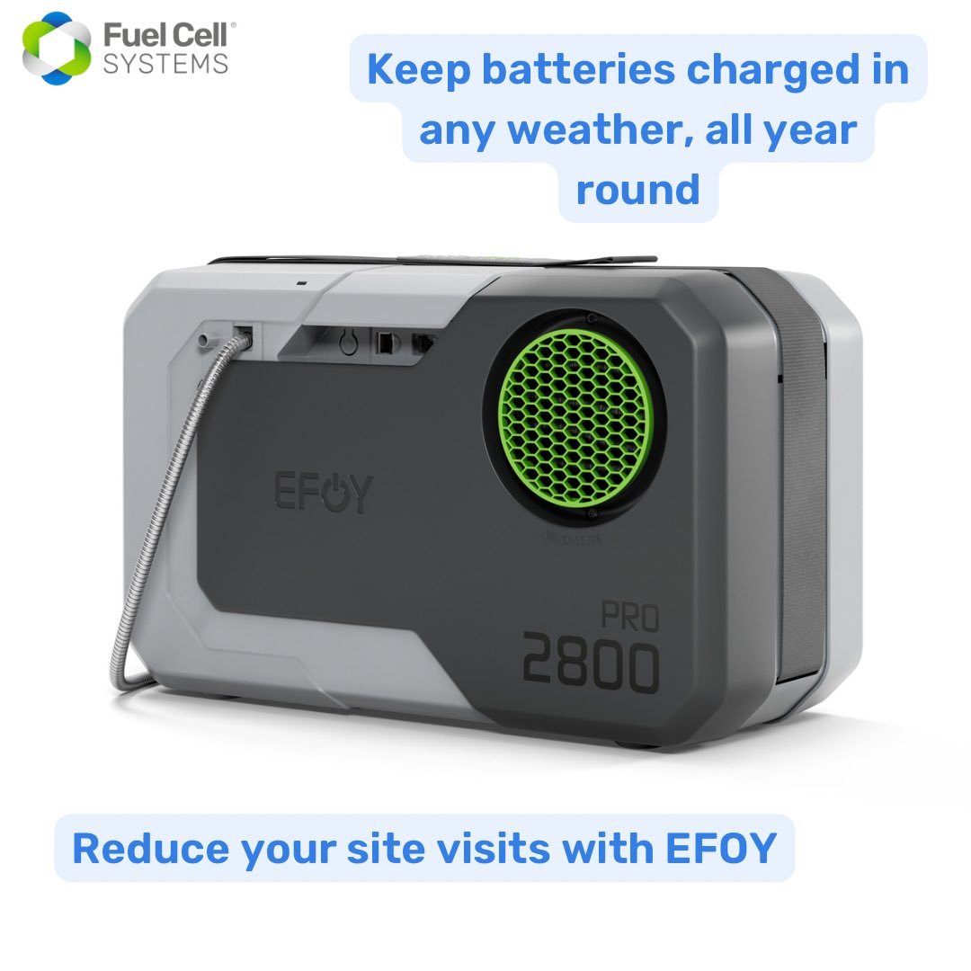 FuelCellSystems's tweet image. Introducing the first advantage of EFOY Fuel Cells: Eco-friendly Power!! 🌿🔋
These remarkable fuel cells harness the cutting-edge Direct Methanol Fuel Cell technology to generate clean and sustainable energy. 🪴

#ecofriendlypower #sustainablefuture #directmethanolfuelcell