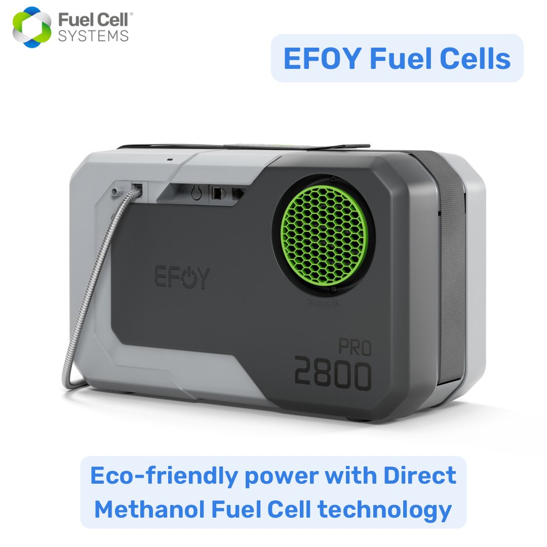 FuelCellSystems's tweet image. Introducing the first advantage of EFOY Fuel Cells: Eco-friendly Power!! 🌿🔋
These remarkable fuel cells harness the cutting-edge Direct Methanol Fuel Cell technology to generate clean and sustainable energy. 🪴

#ecofriendlypower #sustainablefuture #directmethanolfuelcell