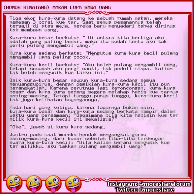 moreshare's tweet photo. (HUMOR BINATANG) MAKAN LUPA BAWA UANG - UPDATE TIAP HARI!!! Jangan kelewatan!!! lumayan dari pada lumanyun buat ngilangin BETE!!! wkwkwkwkw Follow us - #humorbinatang #cerita #lucubinatang #humor #humor #lucu #humorgokil #koleksihumor #kumpulanhumor #humor #indonesia #ceritahumor https://t.co/PeEw0s2ytU
