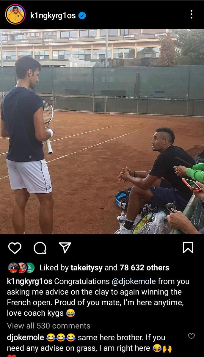 Lol 🤣 I love these two #Djokovic #Kyrgios 🤣