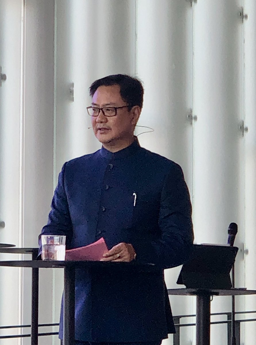 Great speech by 🇮🇳 minister of Earth Sciences Shri Karen Rijiju at @forskningsradet “Sustainable Pathways conference “ highlighting a sustainable Blue Economy, arctic/antarctic, deep oceans as key areas for 🇳🇴 & 🇮🇳 Research & Technology collaboration.