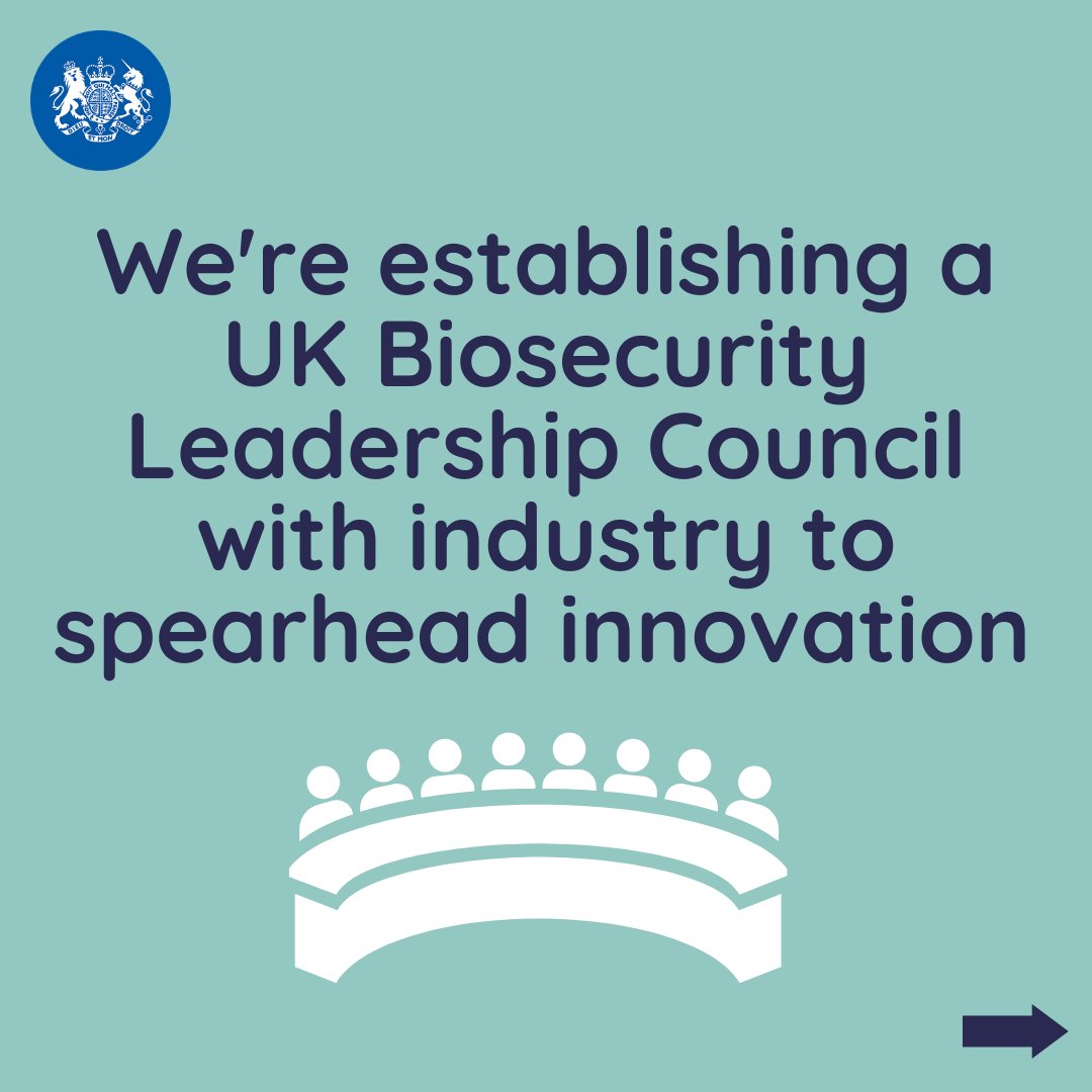 cabinetofficeuk's tweet photo. A new Biological Security Strategy has been published by the Government outlining how the UK will tackle a wide range of threats head on by 2030 - from bioterrorism and antibiotic resistance, to animal and plant diseases 👇