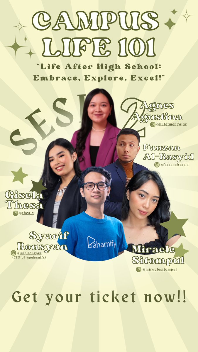 campuslife101's tweet photo. ·˚ ༘ OUR SPEAKERS ·˚ ༘

Finally, the speakers for Campus Life 101 2023 are all revealed. Are you excited? Don’t forget to get your tickets on:
https://t.co/rg8xRlQNJB

See you! 💚 https://t.co/JeOB2uEySQ