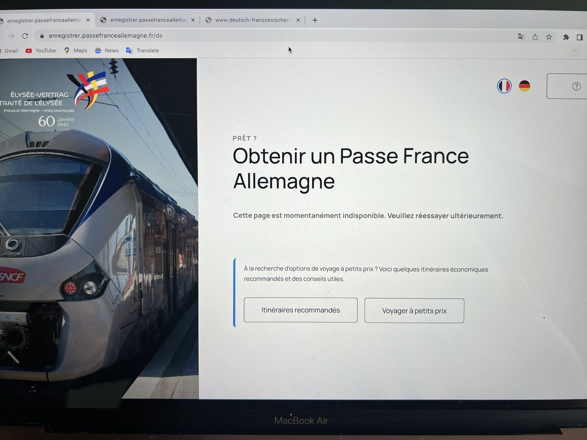 Nun ist auch noch die Französische Seite gecrashed, die Partnerschaft der beiden Länder funktioniert ja 1A 😂💀 #deutschfranzösischerfreundschaftspass