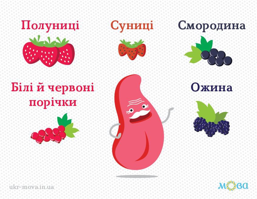 Щорічне нагадування 🍓🍓🍓 

Запам’ятайте: 
😋 полуниці (рос. «клубника»), 
😋 суниці (рос. «земляника»), 
😋 ожина (рос. «ежевика»), 
😋 білі або червоні порічки (рос. «белая или красная смородина»), 
😋 смородина (рос. «черная смородина»).