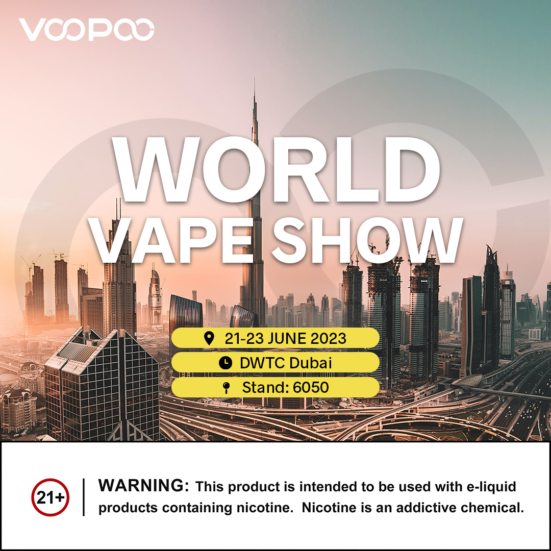 Join us at the WORLD VAPE SHOW in Dubai from 21-23 June 2023, where we'll be showcasing our latest products and innovations. Come visit us at stand 6050 for the ultimate experience. See you there! 

📍: DWTC Dubai
📅: 21-23 JUNE 2023
Stand: 6050

#vapeshow #worldvapeshow #voopoo