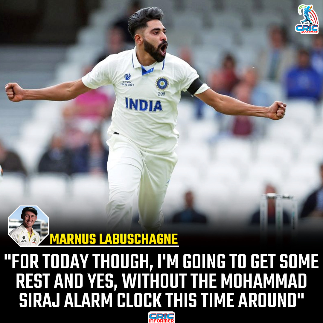 Mohammed Siraj said, 'or today though, I'm going to get some rest and yes, without the Mohammed Siraj Alarm clock this time around.'

#MohammedSiraj #Cricket #WTCfinal #WTC2023Final #WorldTestChampionship #CricketTwitter #INDvsAUS