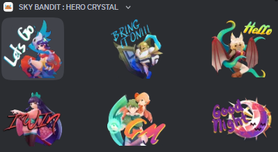 Sometimes, helping a project build 🏗️ simply means helping with what you can. Whether that is content creation, community building or a warm morning GM. 🌅 Here <a href="/Albert_TheVoid/">Al Bert</a> created stickers for <a href="/_skybandit/">Sky Bandit: Hero Crystal</a> to welcome them on the #CronosChain. #crofam #Cronos #web3gaming 🎮