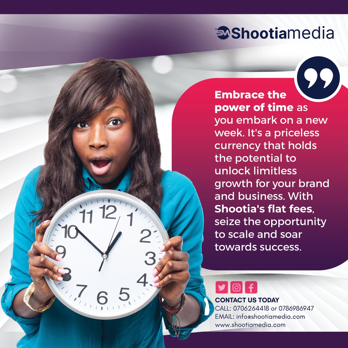 shootiamedia's tweet photo. It's a brand new week. Embrace the power of #time. https://t.co/PMTxsiSJoC