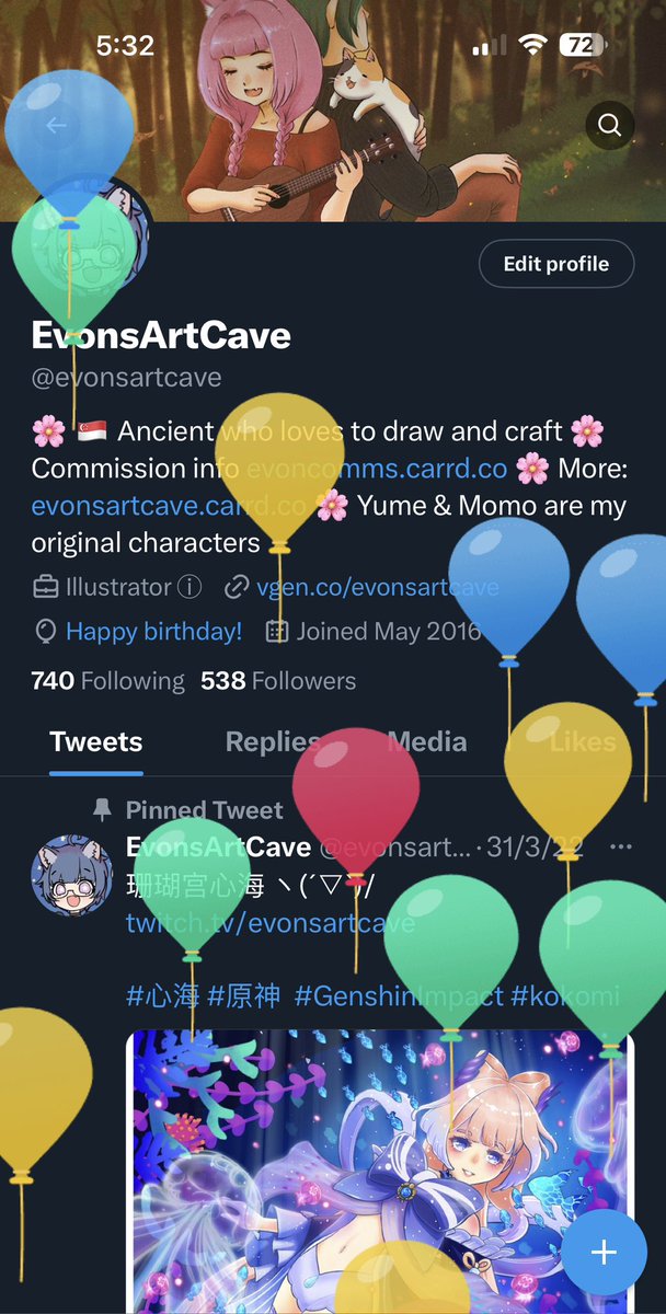 evonsartcave's tweet photo. Happy balloon day to me~ 🥰🎈 spent great time with my loved one and stationery shop trip was really awesome! 😍🖋️ it was a rabbit hole /trap 😂 https://t.co/f3dyrLoeQc