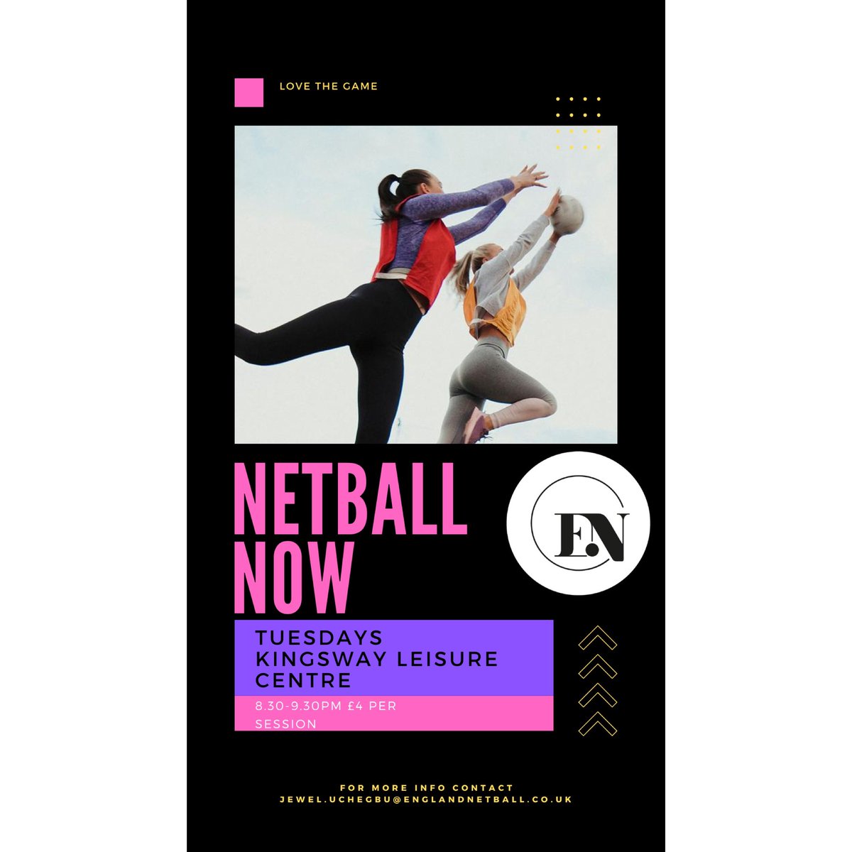 Netball Now starting tomorrow 🙌🏽
No commitment simple as pay and play 
📍Kingsway leisure centre 8.30-9.30 

#netball #halton #englandnetball #netballnow