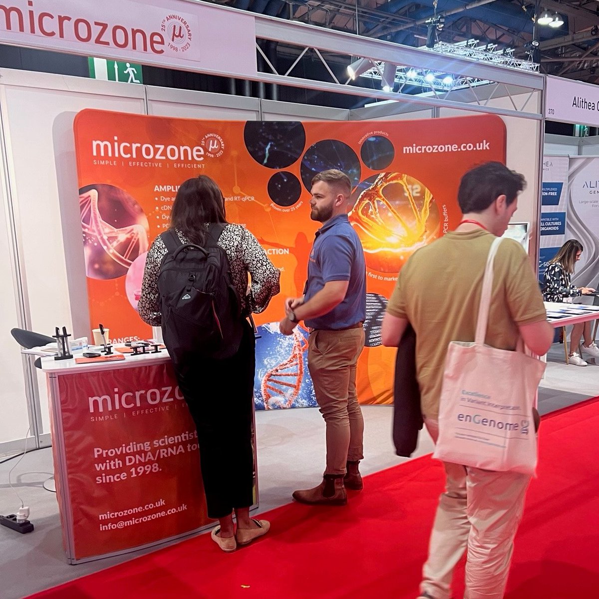 MicrozoneLtd's tweet photo. 🔬Join us at booth 368 #ESHG2023 for an amazing opportunity!
🗓️ Today is our final day, don't miss out on meeting the team. 
We are thrilled to showcase our latest solutions in the fields of #RNA, #DNA, and #PCR.
#Microzone #Laboratory #Lab #LifeScience #BiologyLab #qPCR #rtqPCR https://t.co/Dpz4EfBCAc