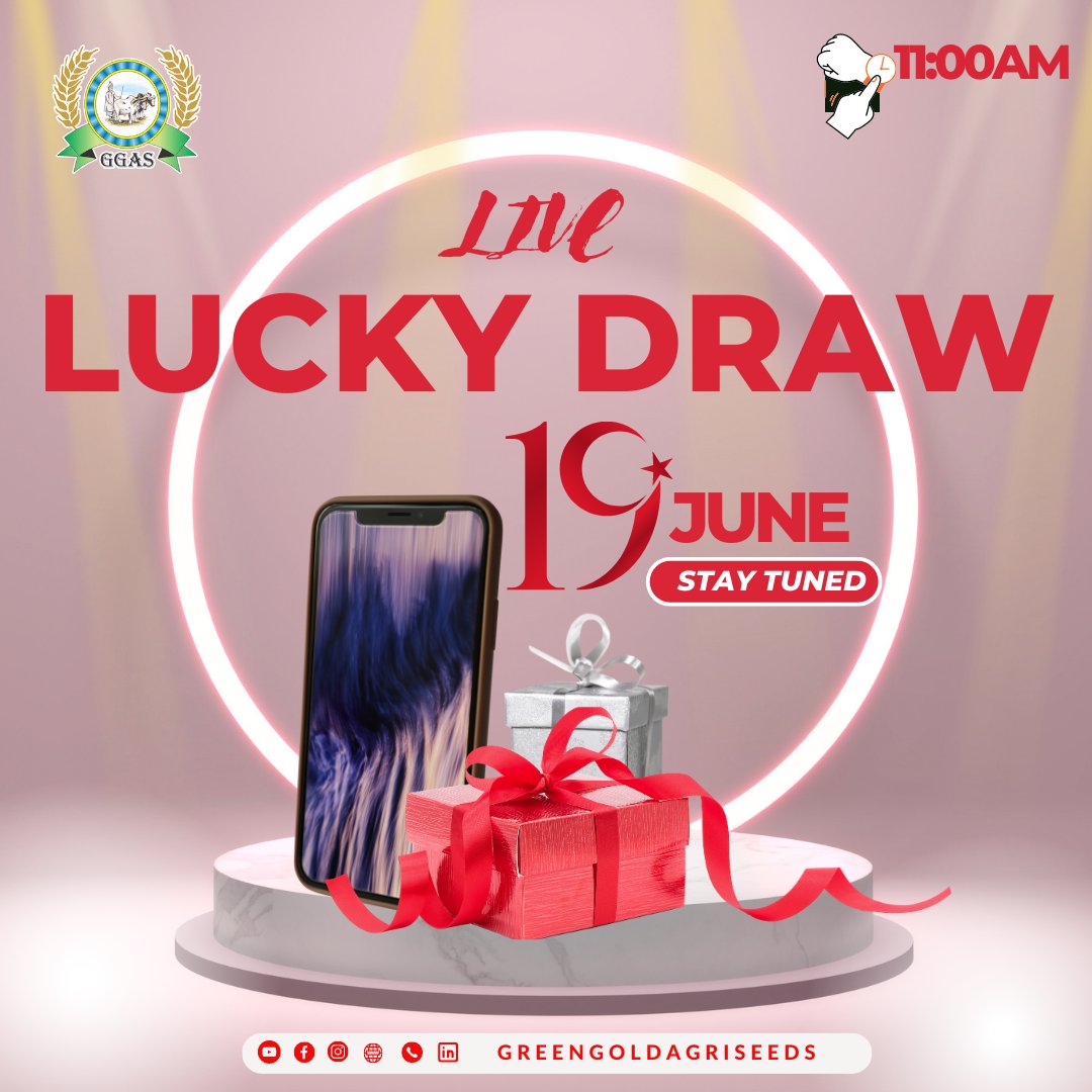 'Join the excitement of the live lucky draw by Green Gold Agri Seeds and stand a chance to win incredible prizes that will cultivate your dreams.'
#GREEN_GOLD_IS_THE_DREAM_GOLD
#green #HybridSeeds #hybrid #greengold  #luckydraw #giveaway #contest #freegift  #free  #lucky #share