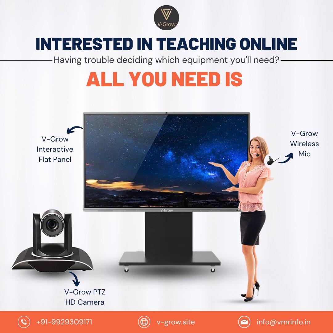 V_Grow_'s tweet photo. "Unlock the Future of Online Teaching! 🌟🎓 Elevate your virtual classroom with the ultimate combination of technology.
.
.
.
.
.
.
#VGrow #OnlineTeaching #InnovativeTools #edtech #toolsforteachers #smartclassroom #teachingaids #smartclass #IoT #onlinelearning #teachers https://t.co/l3lMcSjlXV
