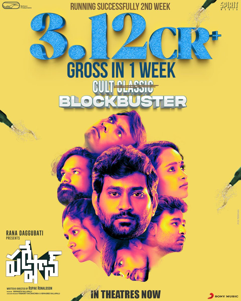 UrsVamsiShekar's tweet photo. Cult Blockbuster #Pareshan Grossed 3.12Cr in it's first week 🤘💥
Successfully Running in 2nd week ❤️🔥
Don't miss the Hilarious Entertainer in theatres 🥳
Book your tickets 🎟️ https://t.co/VgJoTpFGh8
@iamThiruveeR #Rupakronaldson @WALTAIRPRO @SouthBayLive @SpiritMediaIN https://t.co/pOAoq04B41