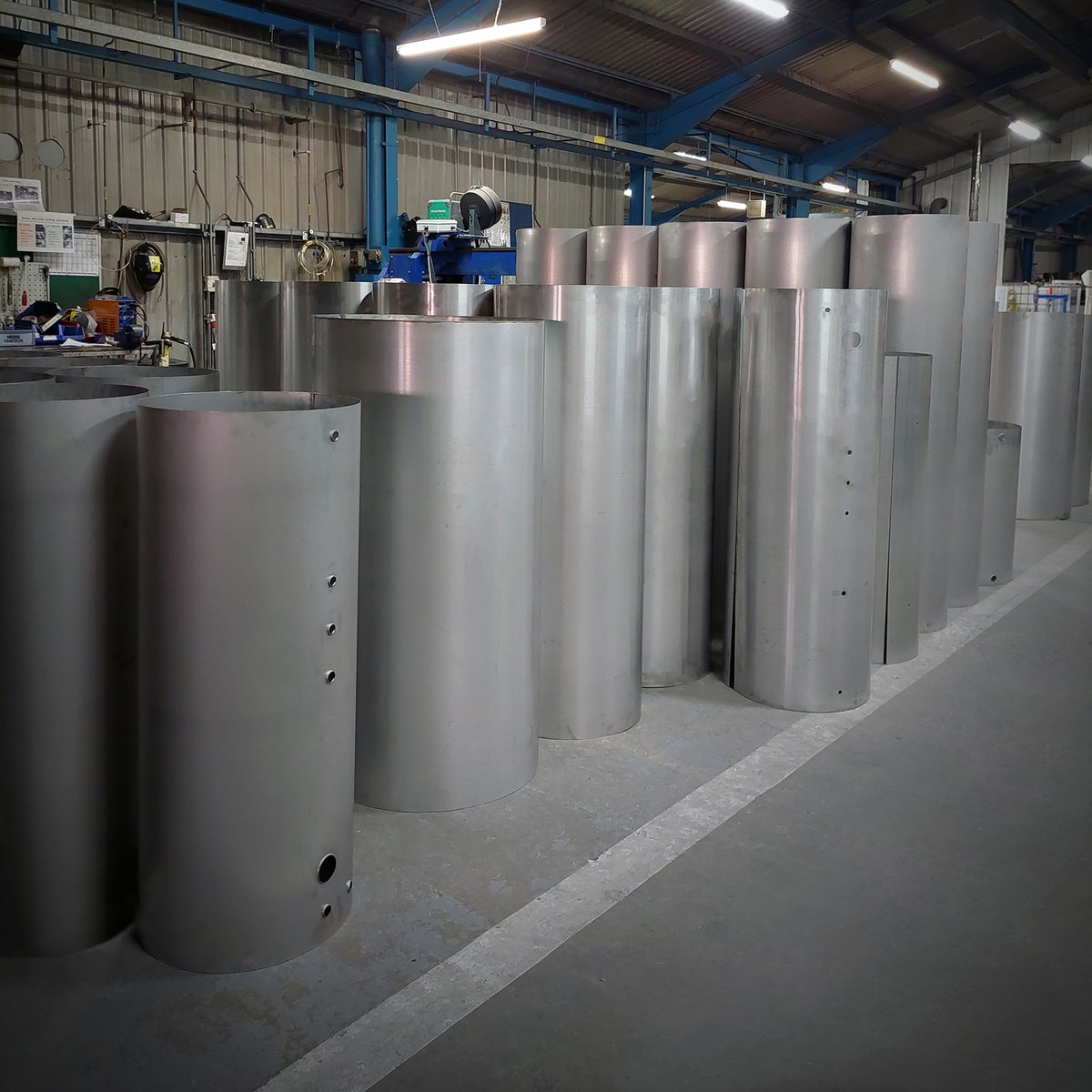 Who's ready for another week's water heater manufacturing? 

We are! As you can tell from these base cylinders on the production line, ready to become fully functional water heaters.

#manufacturemonday #fabdec #excelsior #excelsiorwaterheating #waterheater #waterheaters #ukmfg