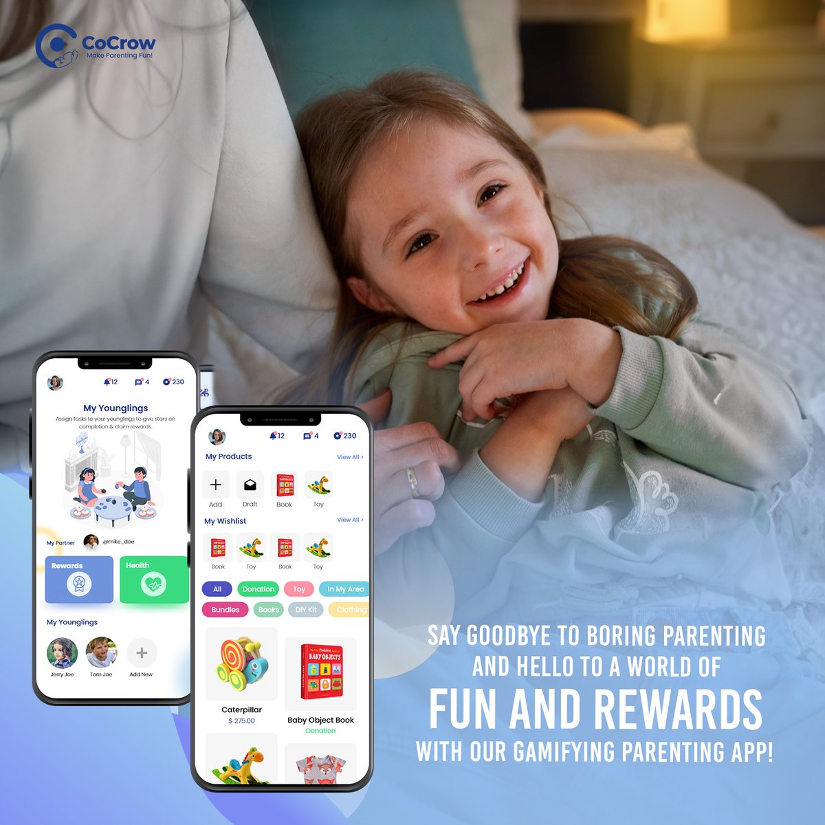 cocrowofficial's tweet photo. 🎮👨‍👩‍👧‍👦📱✨  
Introducing our revolutionary #gamifyingparenting app designed to make family life exciting and rewarding. 🎉🔝  
With our app, you can transform everyday tasks into playful missions, #earningpoints and unlocking achievements along the way. 📲🚀  
#FamilyFun #CoCrow https://t.co/23bHqgXOBY