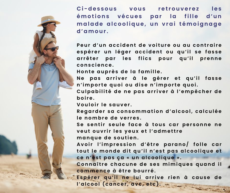 CoPMA5's tweet photo. Retrouverez les émotions vécues par la fille d’un malade alcoolique, un vrai témoignage d’amour. 

Pour visiter notre site internet : https://t.co/Q7Lo4upk51
#addiction #alcoolisme #procheaidant #addict #addictaide #alcoolique #alcool #prévention #RisquesAlcool #famille #copma https://t.co/1sxZADOcpn