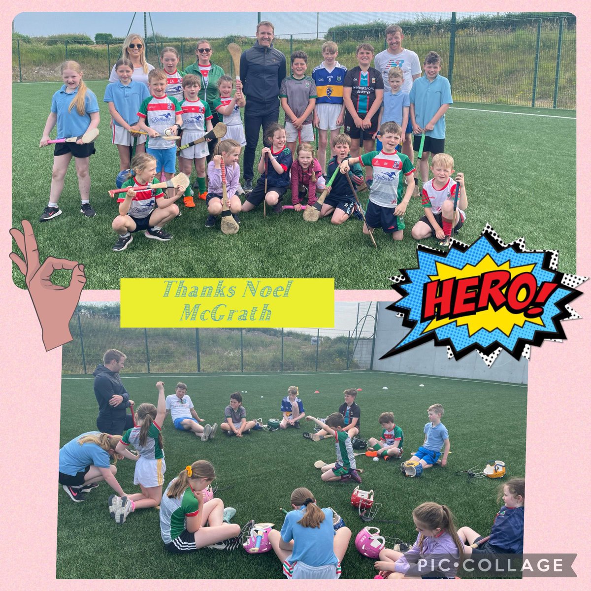 Starting our week the right way with a visit from our local hero @GrathNoel 
As always, he was so brilliant with the chn and answered all the tough questions 🤣 #laochragael @TippCumanNamBun 
#AllianzCumannnamBunscolWeek23