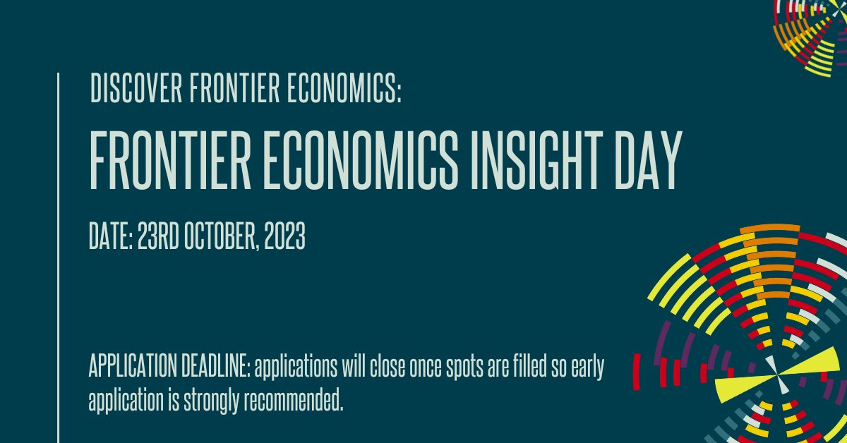 FrontierEcon's tweet photo. We’re excited to announce that Frontier’s insight day is open for applications today. This is a great opportunity to gain insight into #economic consulting and the exciting work we do at Frontier. Sign up here:  https://t.co/tEbs5mC3H2. 
#FrontierLife #WeGrowTogether https://t.co/3ytrVKXWOH