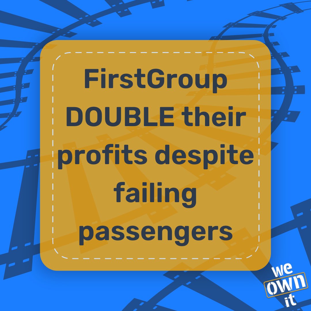 ❌When it pays to fail passengers, something’s broken.

❗️Last month saw FirstGroup stripped of their TransPennine Express contract: services were the WORST in the country for cancellations and delays.

💰This month? FirstGroup announce doubled profits... 1/2
