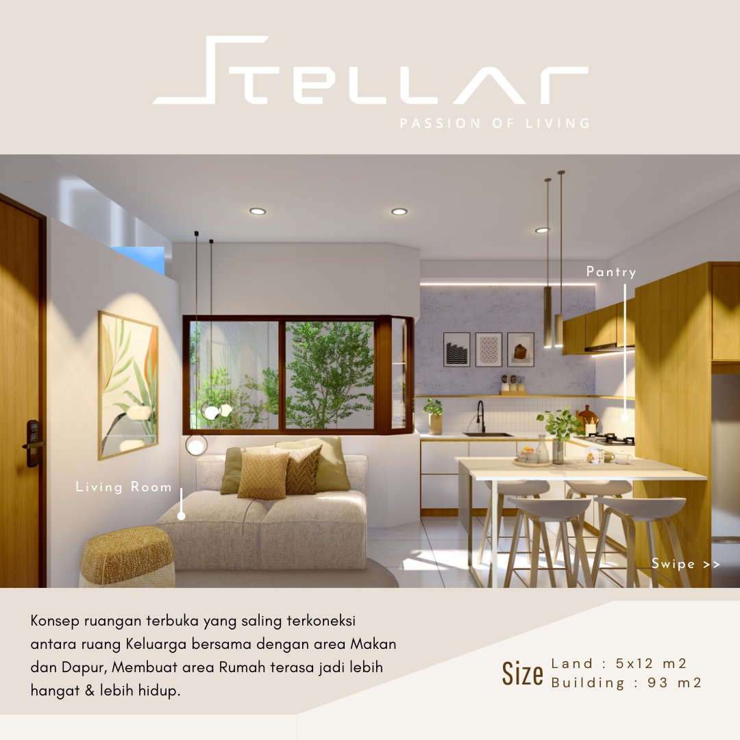 STELLARLIVINGID's tweet photo. STELLAR-Passion Of Living | 
Konsep ruang trbuka yg saling trkoneksi antara ruang kluarga brsama dgn area mkn &amp; dpur. Membuat area rumah trasa jd lbh hangat &amp; lbh hidup ( #VEGA) 
#stellarliving #rumahbintaro #rumahdijual #rumahtangsel #rumahminimalis  #architecture  #rumahmodern https://t.co/D1FqYE4aYl
