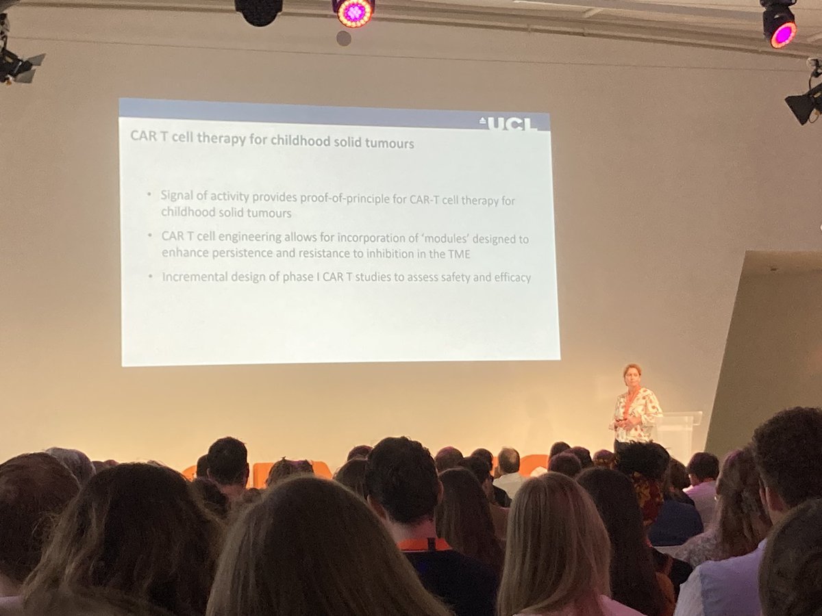 prinsesmaximac's tweet photo. Great to hear from @straathof_karin @uclcancer about the promise of CAR T-cell immunotherapy in solid childhood tumors. CAR-T engineering offers many possibilities, so picking the right ones to take forward is key. #Máximass5 https://t.co/dTMBa1eG1q