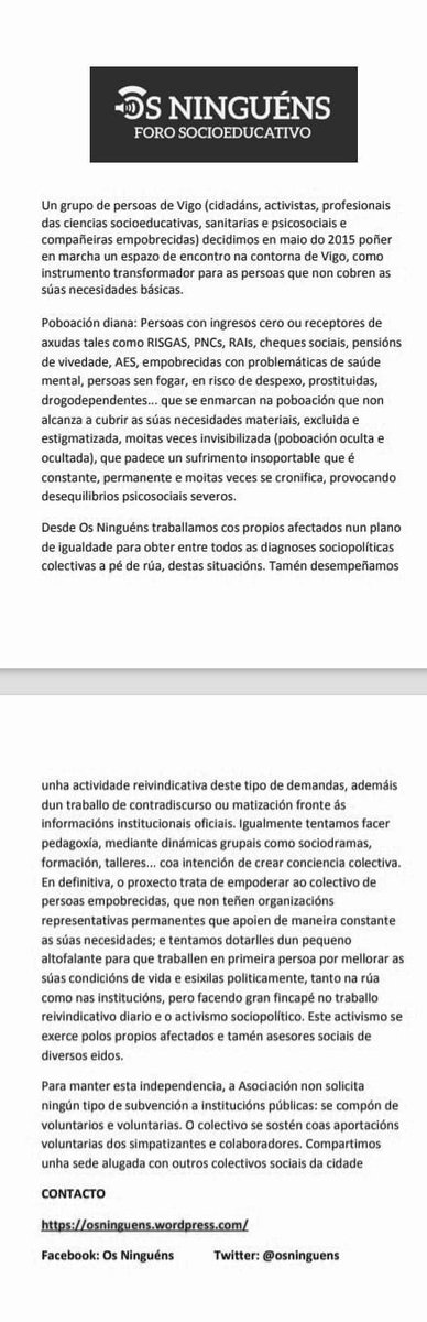 Iniciativa interessante e loitadora, que merece apoio.
