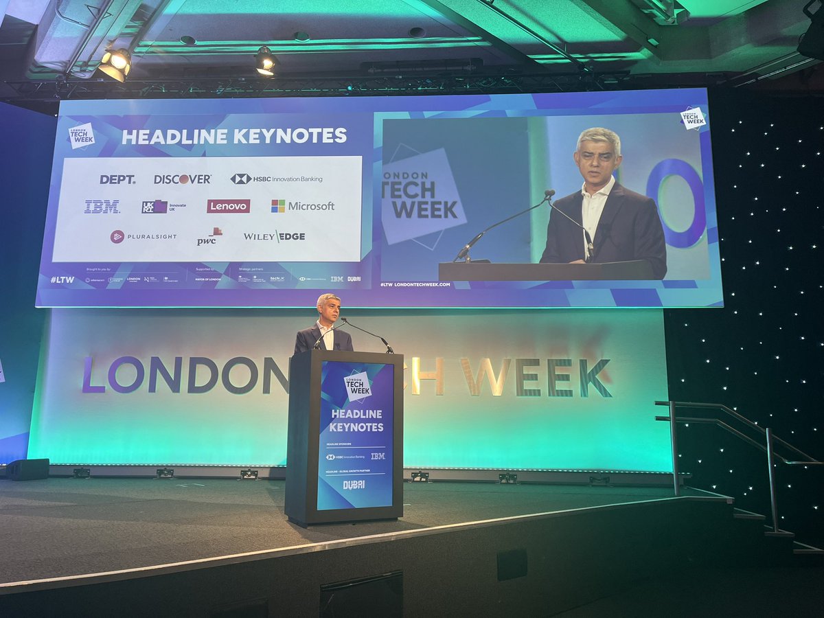 Great to hear from <a href="/SadiqKhan/">Sadiq Khan</a> <a href="/MayorofLondon/">Mayor of London, Sadiq Khan</a> with a powerful speech about London Tech from ‘West London Innovation Hub’ to <a href="/HereEast/">Here East</a> and innovation across the capital - <a href="/TechLondonAdv/">Tech London Advocates</a> <a href="/GlobalTechAdv/">Global Tech Advocates</a> <a href="/LDN_CDO/">Chief Digital Officer for London</a> <a href="/janetcoyle2/">Janet Coyle CBE</a> <a href="/growldnbusiness/">Grow London</a>