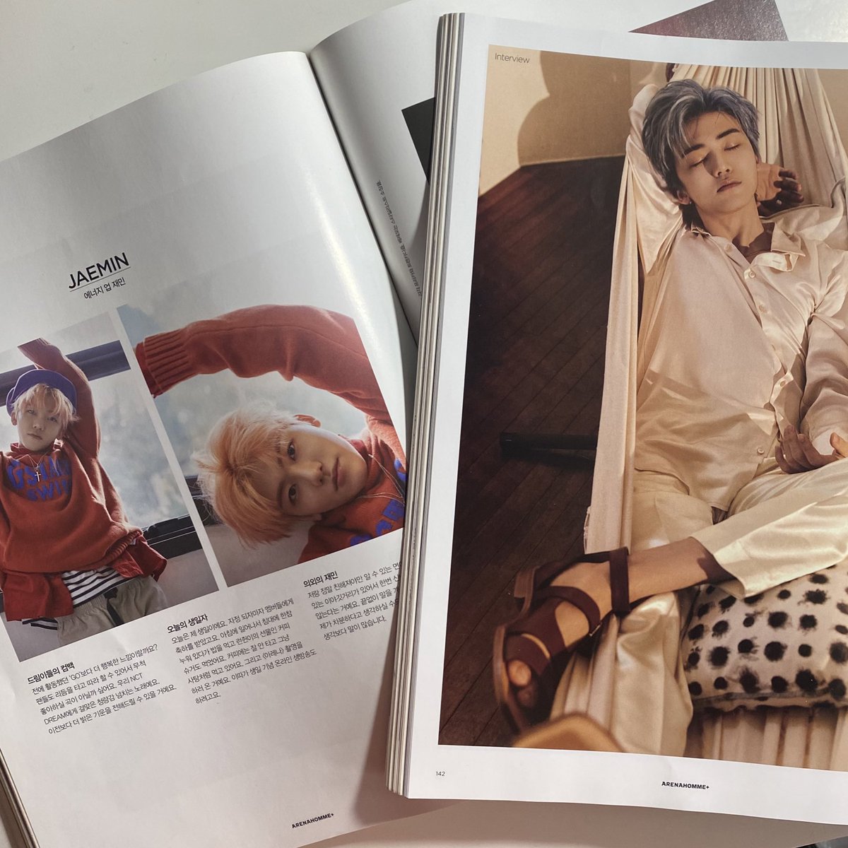 ในที่สุดก็ได้ขึ้นปกของ arena homme+ ส้ากทีคะ 🥺 ที่ผ่านมาแจมินได้แค่อยู่ในเล่มตั้ง 2 ครั้ง แต่ความนี้มีโอกาสได้ไปขึ้นปกให้ ดีใจจังเลยน้า 🐟🌥️.ᐟ.ᐟ แถมยังมีโอกาสได้ใส่หลายแบรนด์อีกด้วย ขอบคุณที่ให้โอกาสแจมินมาโดยตลอดน้าคะ ♡ aug นี้ก็จองขึ้นปกเหมินกันน้า 🌺