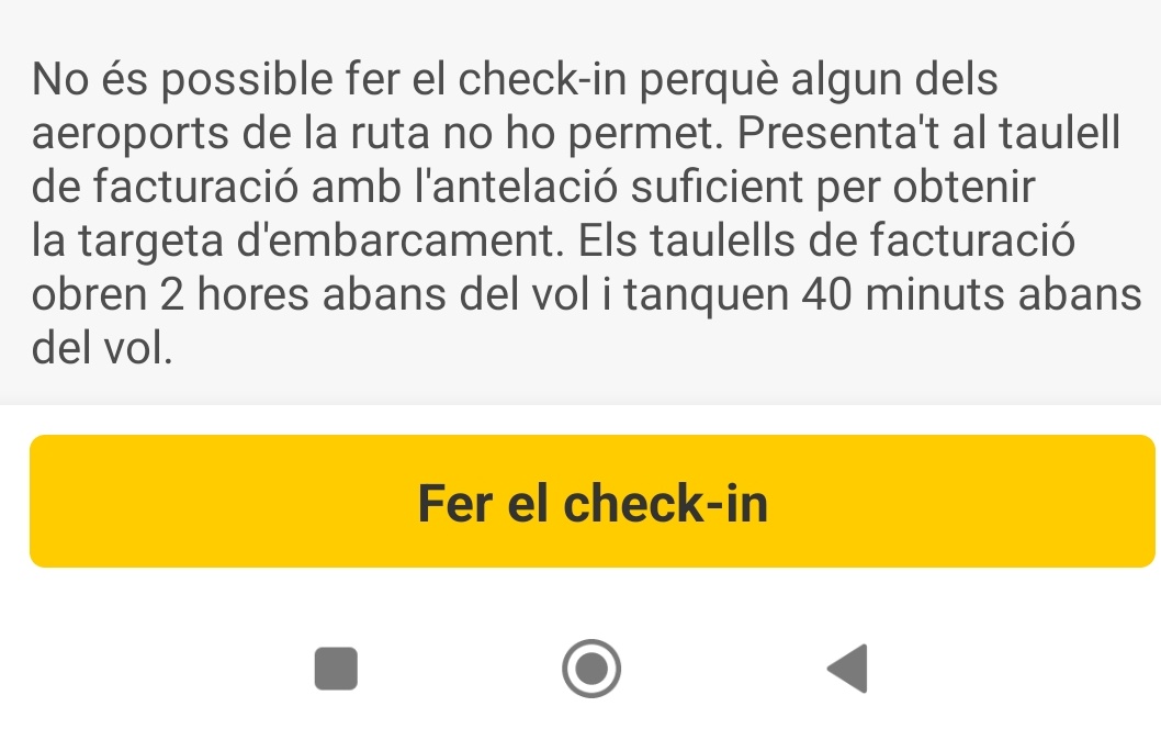 IEspelta's tweet photo. @vueling como es posible que no permitais hacer checkin online? https://t.co/oUaDBFyONR