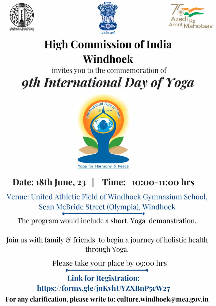 Join SWEAT FITNESS at the International Yoga Day Celebration this Sunday hosted by High Commission of India. 

Swipe for more information & make sure you register your spot! 

#internationalyogaday #sweatfitness #namaste