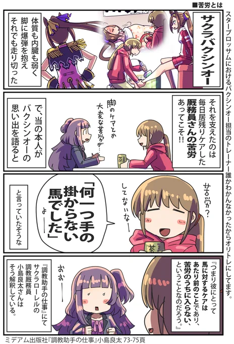 サクラバクシンオーの厩務員の苦労のお話  #ウマ娘