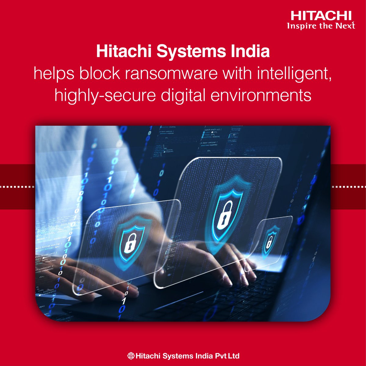 HitachiSysIndia's tweet image. In this era of #digital disruption- Hitachi Systems India’s automated #InfrastructureManagementServices gives you root-cause analysis &amp;amp; instant responses for all your #IT needs.

#Secure your digital environment today.
Write to us at marketing.in@hitachi-systems.com