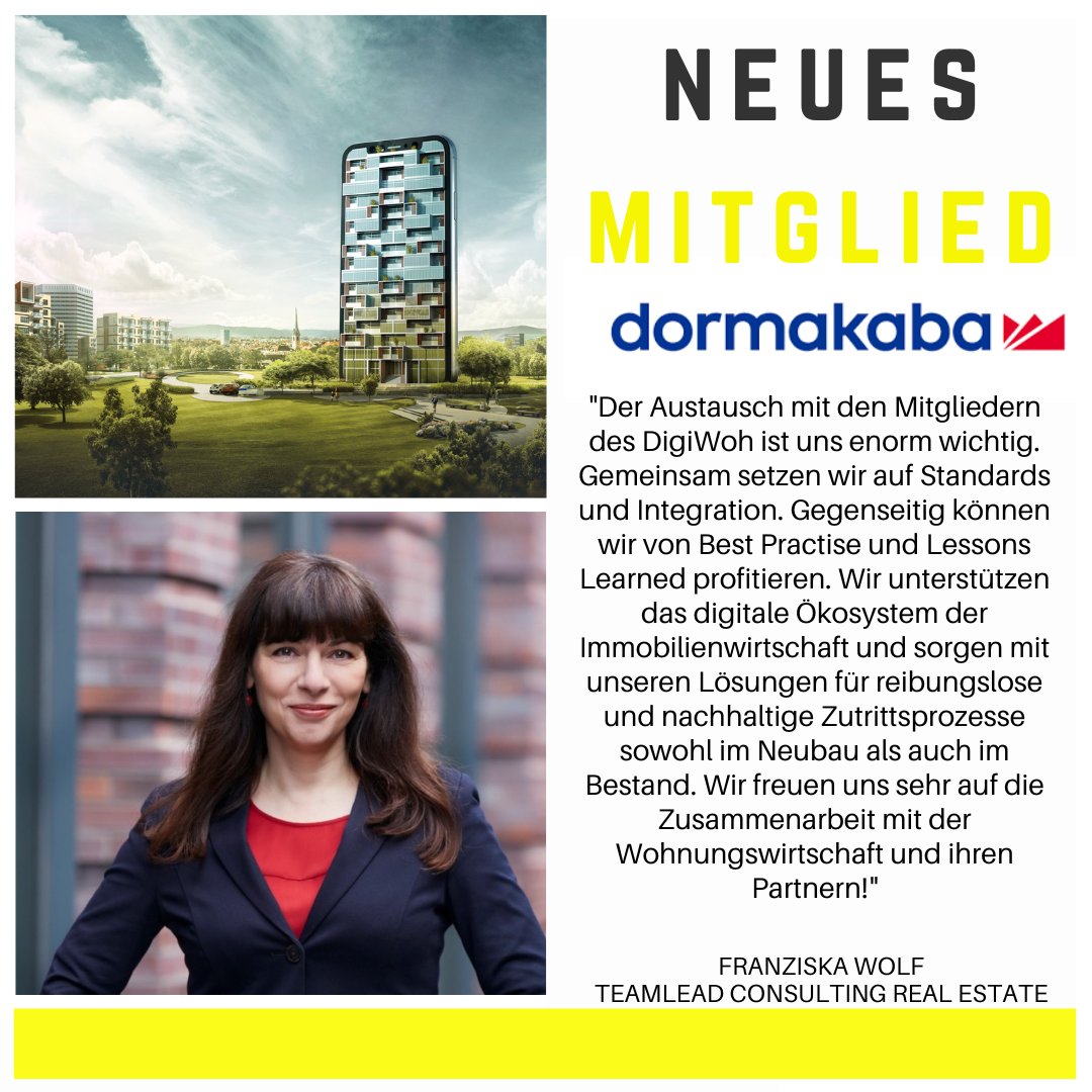 @digiwoh (@digiwoh) on Twitter photo Wir präsentieren: Neumitglied <a href="/dormakabaDE/">dormakaba DE</a>! Das Unternehmen bietet #Zutrittslösungen, intelligente Systeme und nachhaltige Lösungen über den gesamten Lebenszyklus von Gebäuden an. Willkommen im #DigiWoh! Erster Erfahrungsaustausch am 6. Juli 2023: (form.jotform.com/230114232112332). Wir präsentieren: Neumitglied <a href="/dormakabaDE/">dormakaba DE</a>! Das Unternehmen bietet #Zutrittslösungen, intelligente Systeme und nachhaltige Lösungen über den gesamten Lebenszyklus von Gebäuden an. Willkommen im #DigiWoh! Erster Erfahrungsaustausch am 6. Juli 2023: (form.jotform.com/230114232112332).