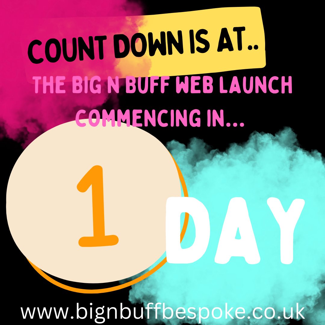 @BignBuffBespoke
1 days left till they launch!!

#thursday #thursdayvibe #launch #Website #WebsiteDevelopment #shopping #thursdaymotivations #excitment #newventure