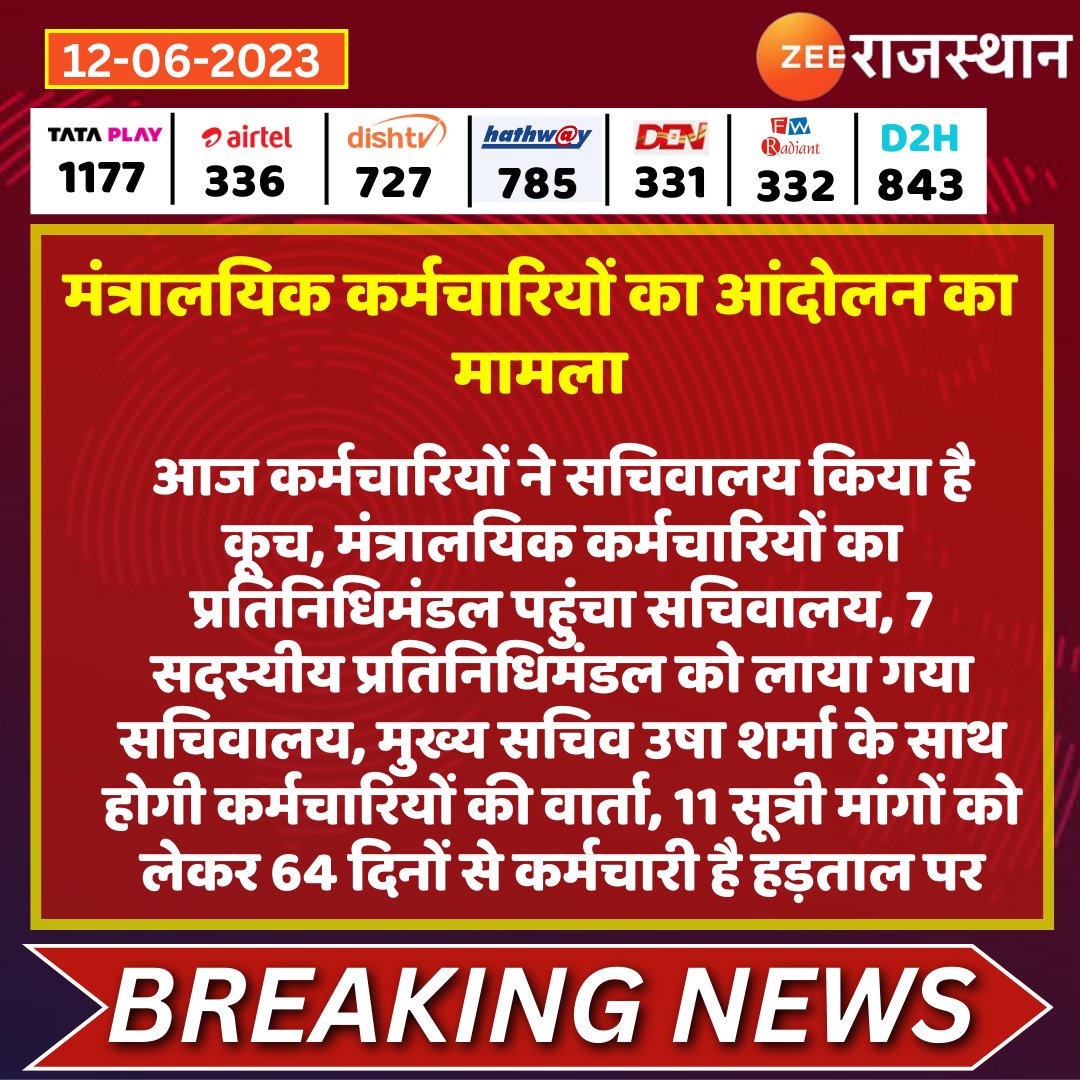 zeerajasthan_'s tweet photo. #Jaipur मंत्रालयिक कर्मचारियों का आंदोलन का मामला

@RajGovOfficial #RajasthanWithZee https://t.co/z12QfbZuu5