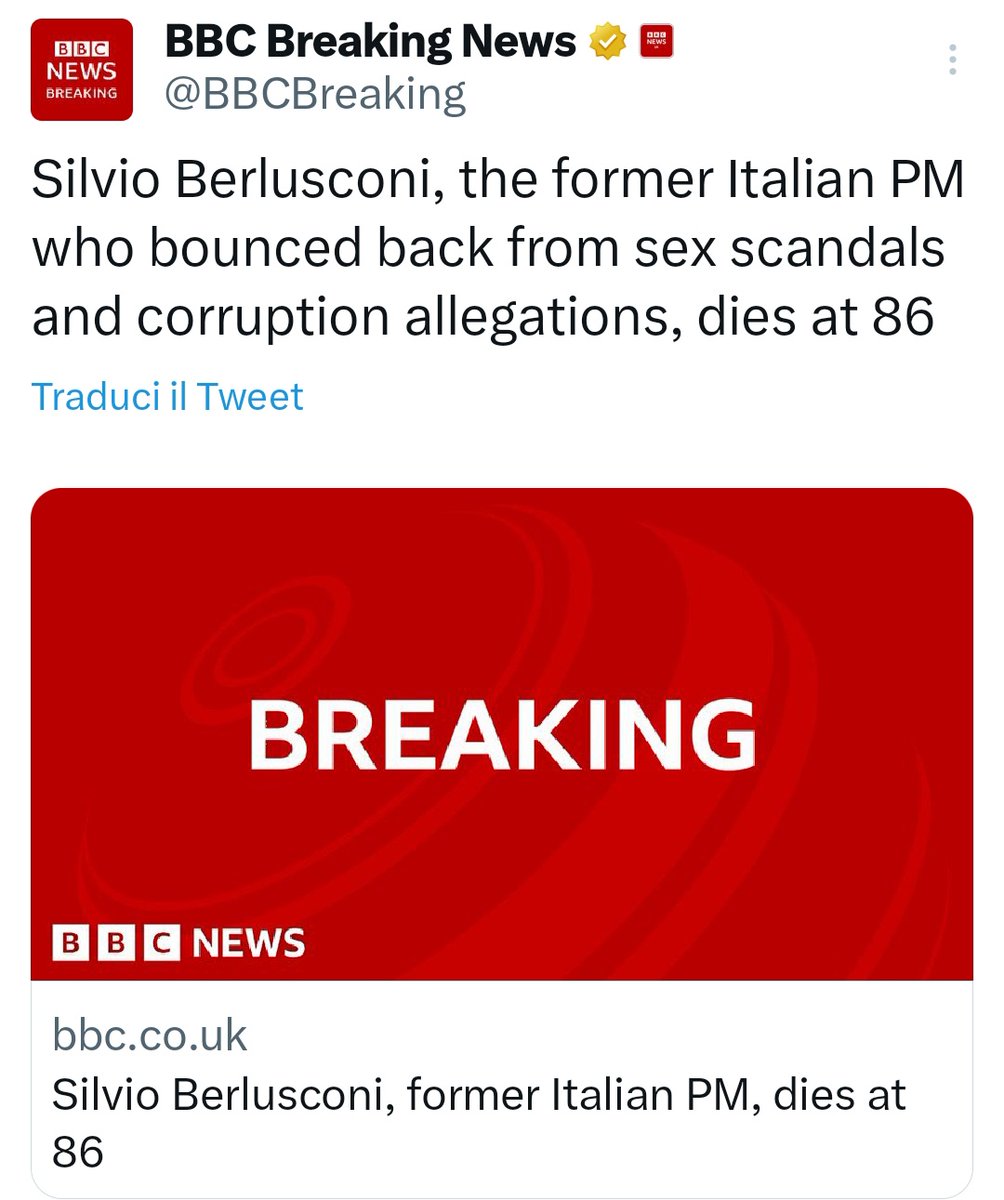 llyfrausandrain's tweet image. al TG5 hanno mostrato questo articolo censurando tutta la parte centrale e dicendo "anche la BBC piange silvio berlusconi" molto a cui pensare