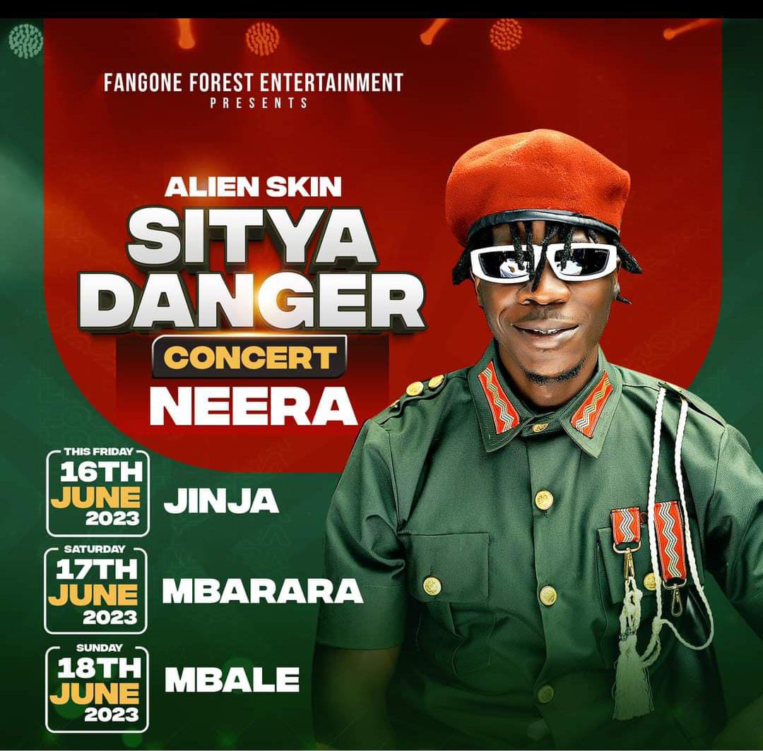 About Sitya Danger Concert Extras,  On 16th June We're in Jinja , on 17 June We're in Mbarara ate Nga on  18th  June we're in Mbale 
Thank You guys For Your Support 🙏
#SityaDangerConcert
