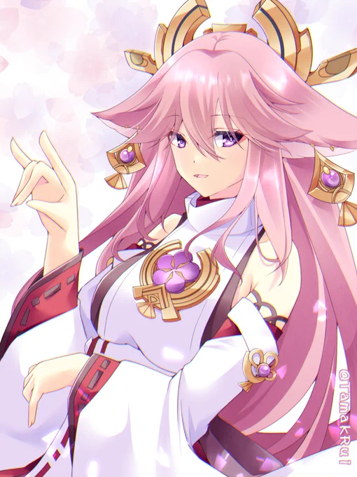 ガチャ祈願に描いた八重神子 #原神 #GenshinImpact