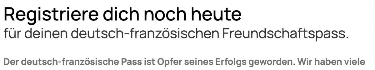 Der Pass ist ganz sicher nicht "Opfer seines Erfolgs" geworden. Er wurde Opfer von digitaler Inkompetenz.  Es wäre so einfach gewesen, dieses Chaos zu verhindern. Als junge Person immer so verarscht zu werden ist so anstrengend. #freundschaftspass